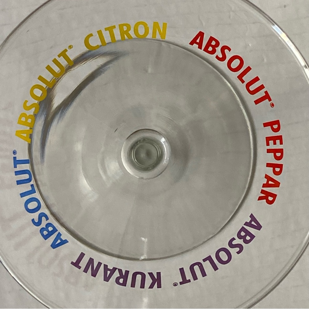 Absolut Vodka Martini Glass Clear Citron Kurant Mandrin Cocktail Barware Rainbow